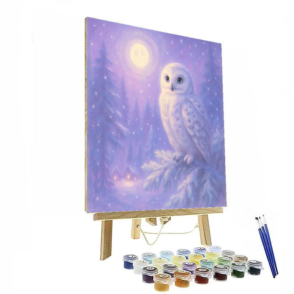 Snow Owl Nightwatch Number painting