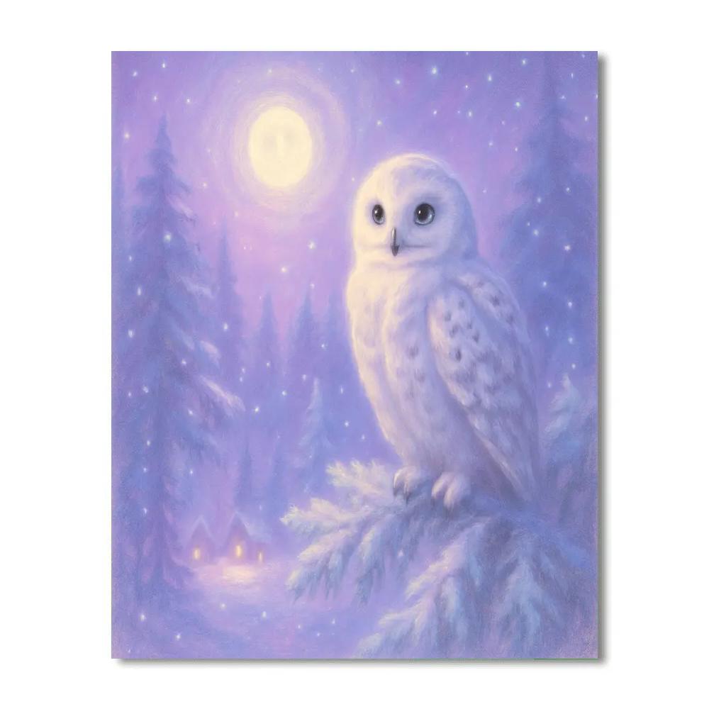 Snow Owl Nightwatch Number painting