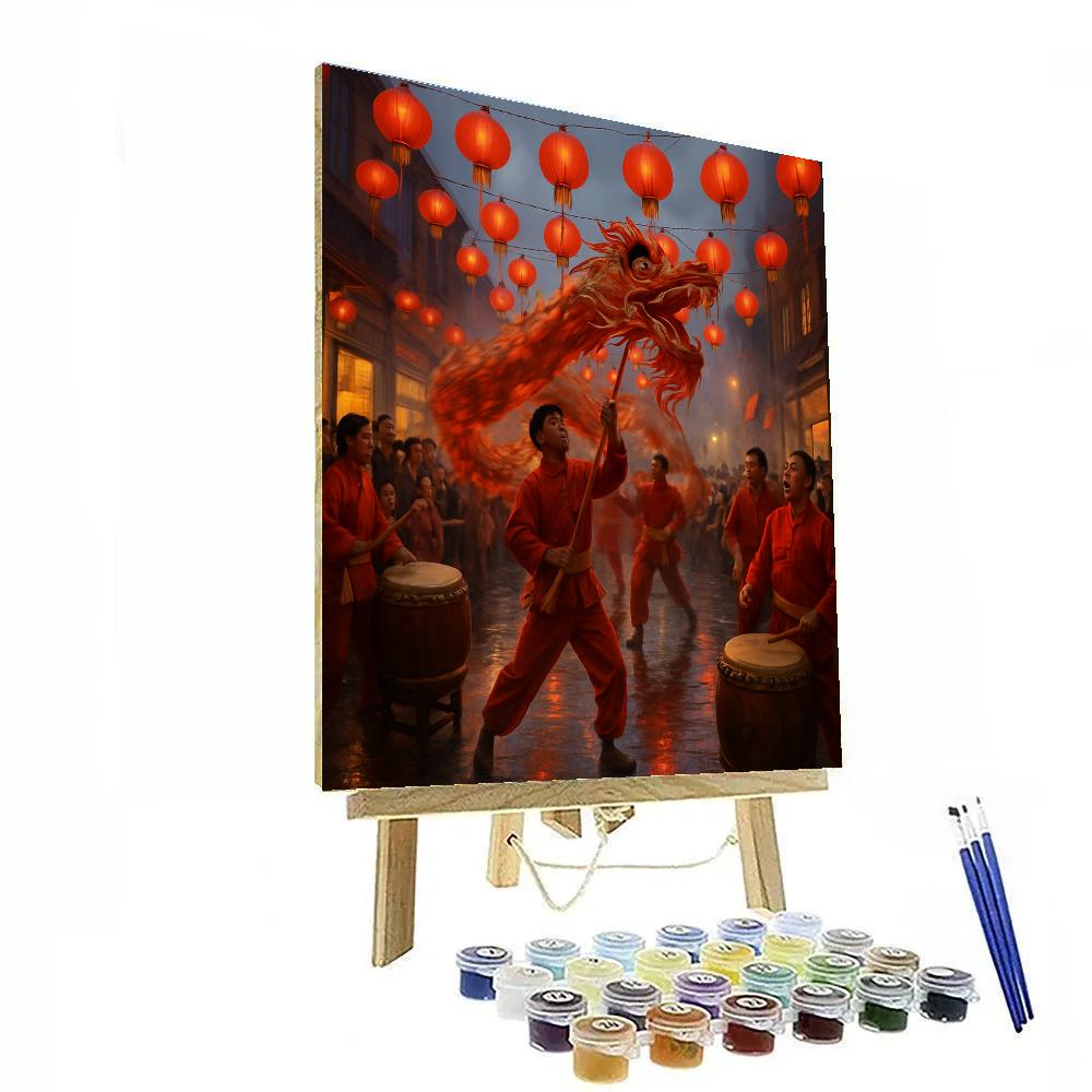 Lunar New Year Dragon Dance Street Parade painting number kit