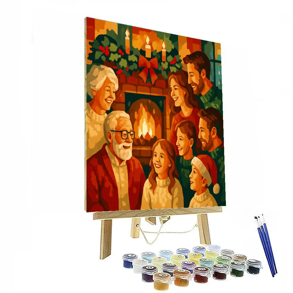 Festive Fireside Fellowship Paint by numbers art