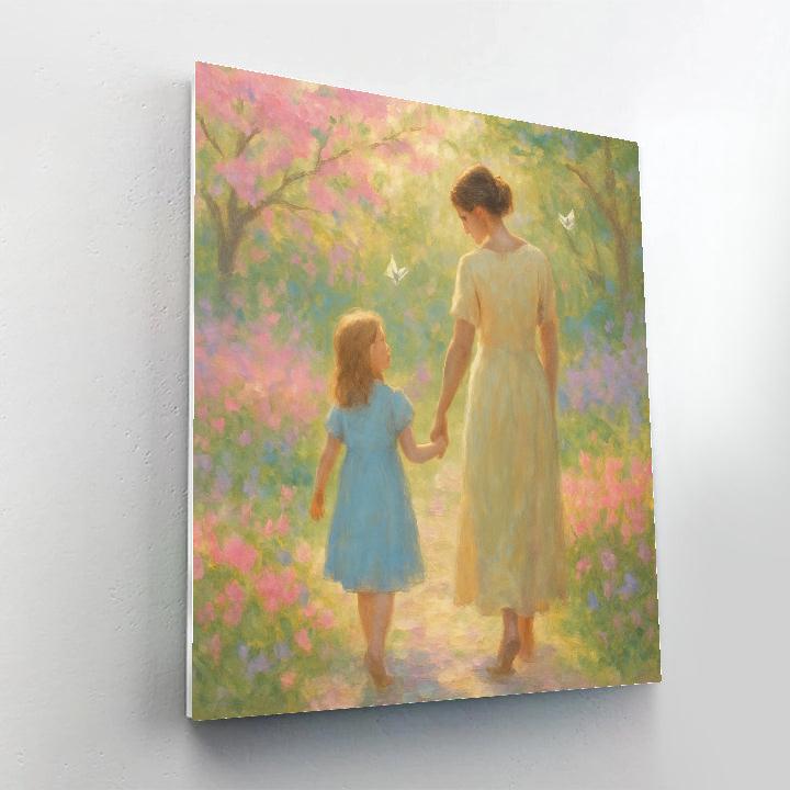 Cherished Garden Walk With Mom paint by numbers