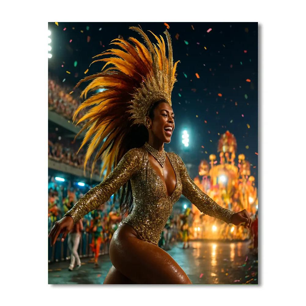 Rio Carnival Samba Parade At Night painting number kit