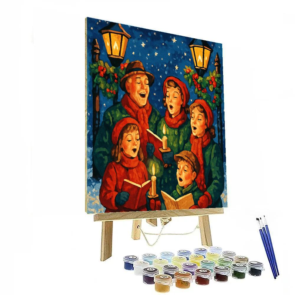 Carolers’ Candlelight Chorus painting number kit