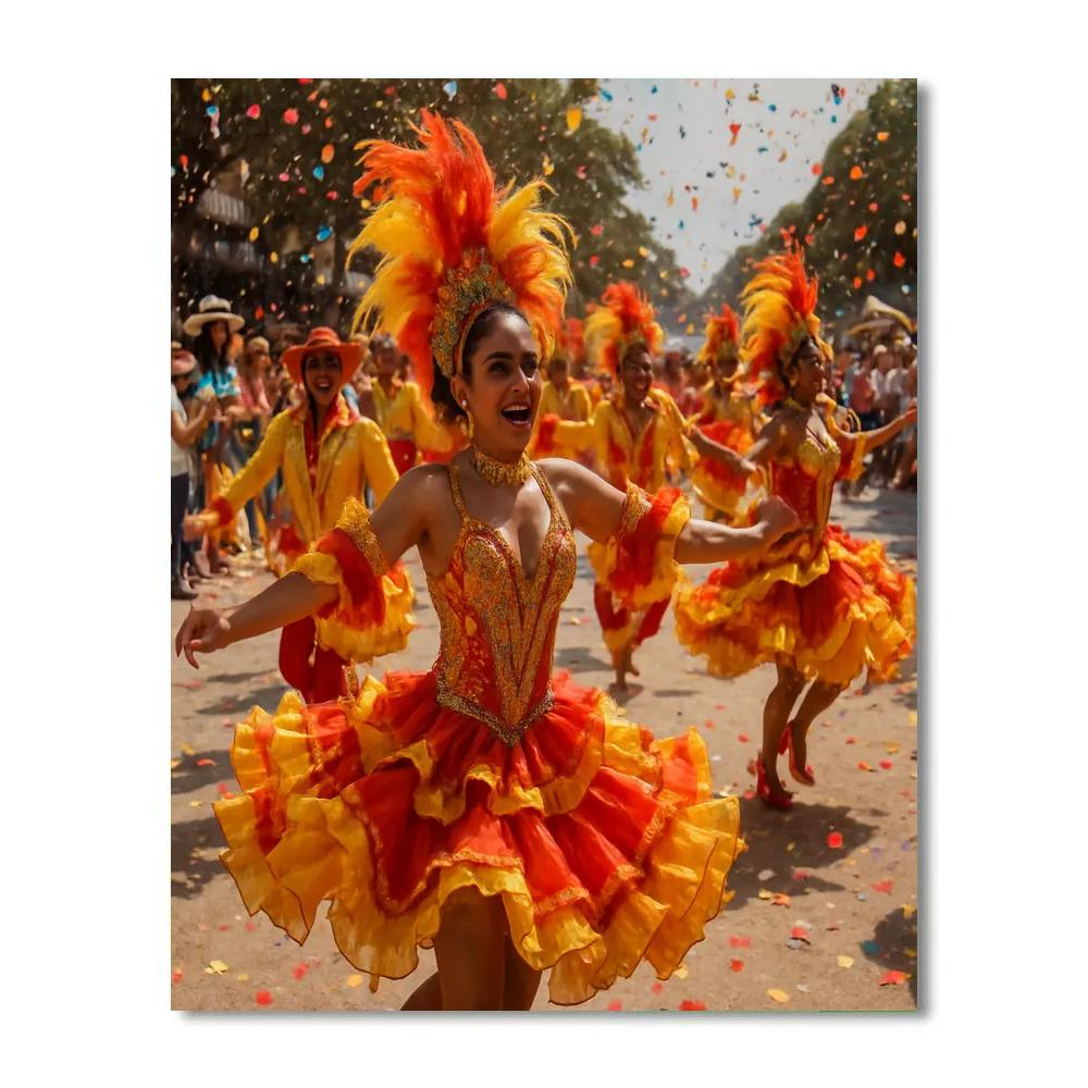 Carnaval De Barranquilla Dance Troupe paint by number