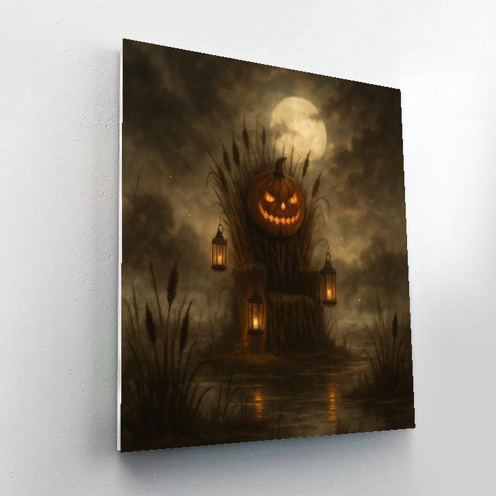 Lanterns Of The Marsh King Number painting