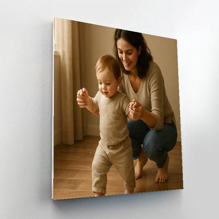 Guiding Hands Through First Steps Number painting