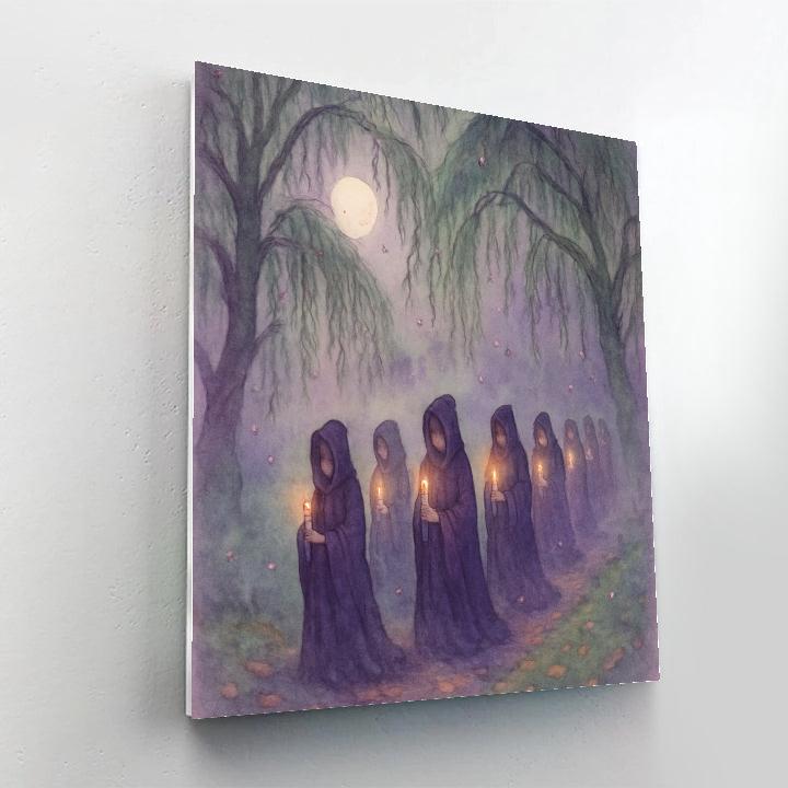 Willow Way Candle Procession Number painting