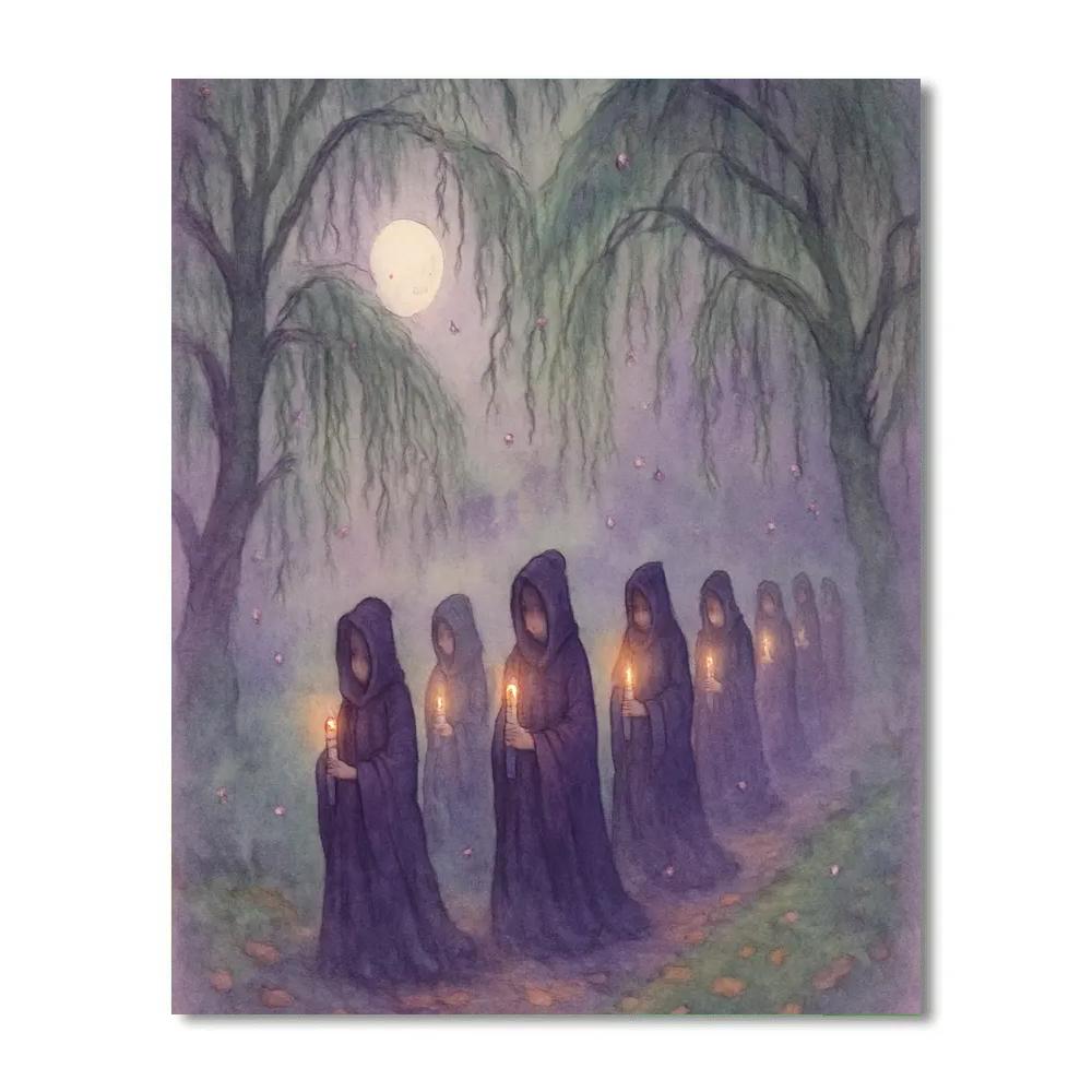 Willow Way Candle Procession Number painting