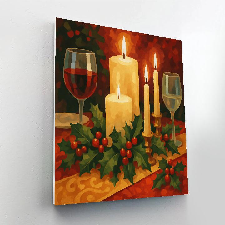 Candles And Cheer Table Painting by numbers kit