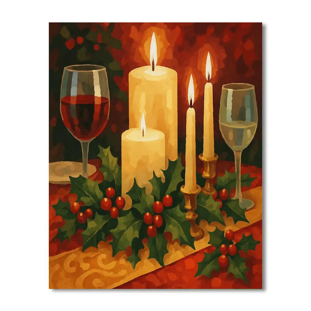 Candles And Cheer Table Painting by numbers kit