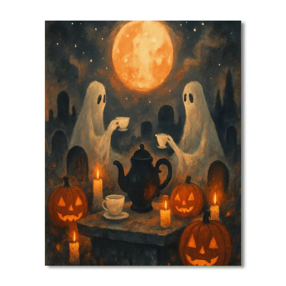 Graveyard Tea At Midnight paint by number