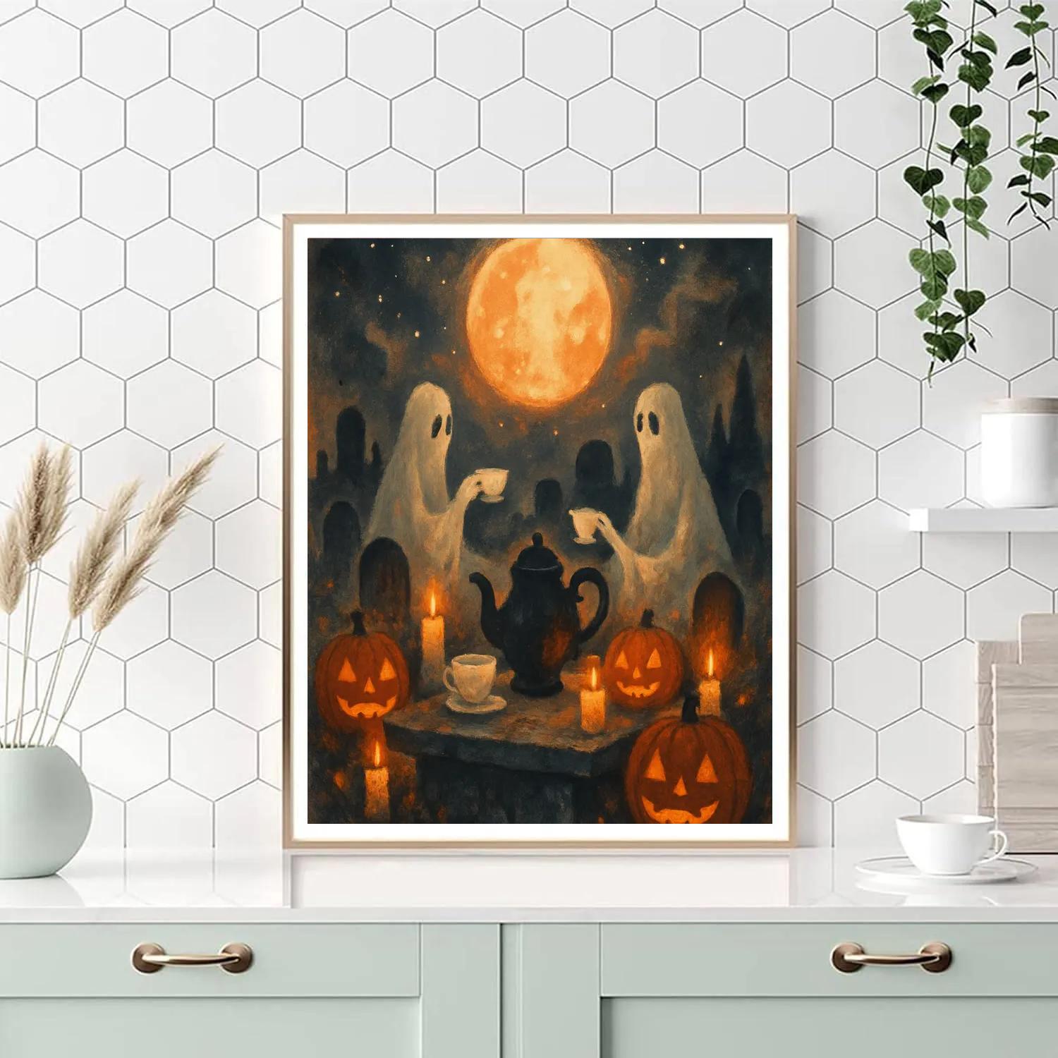 Graveyard Tea At Midnight paint by number