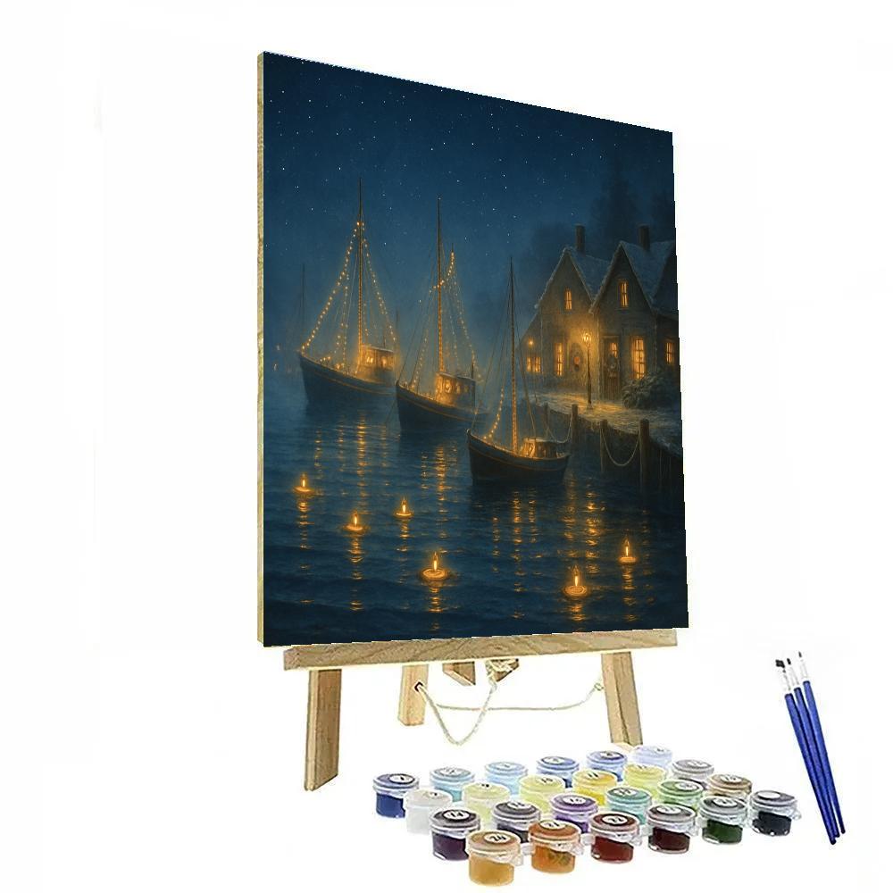 Festive Harbor Candles Numbered painting kits