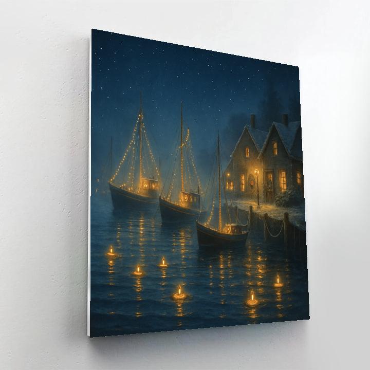Festive Harbor Candles Numbered painting kits
