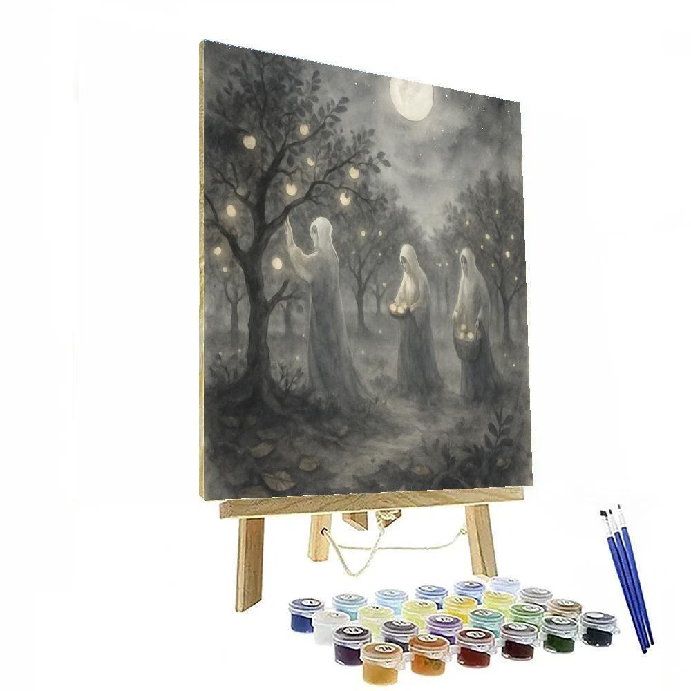 Phantom Orchard Lantern Row Painting by numbers kit