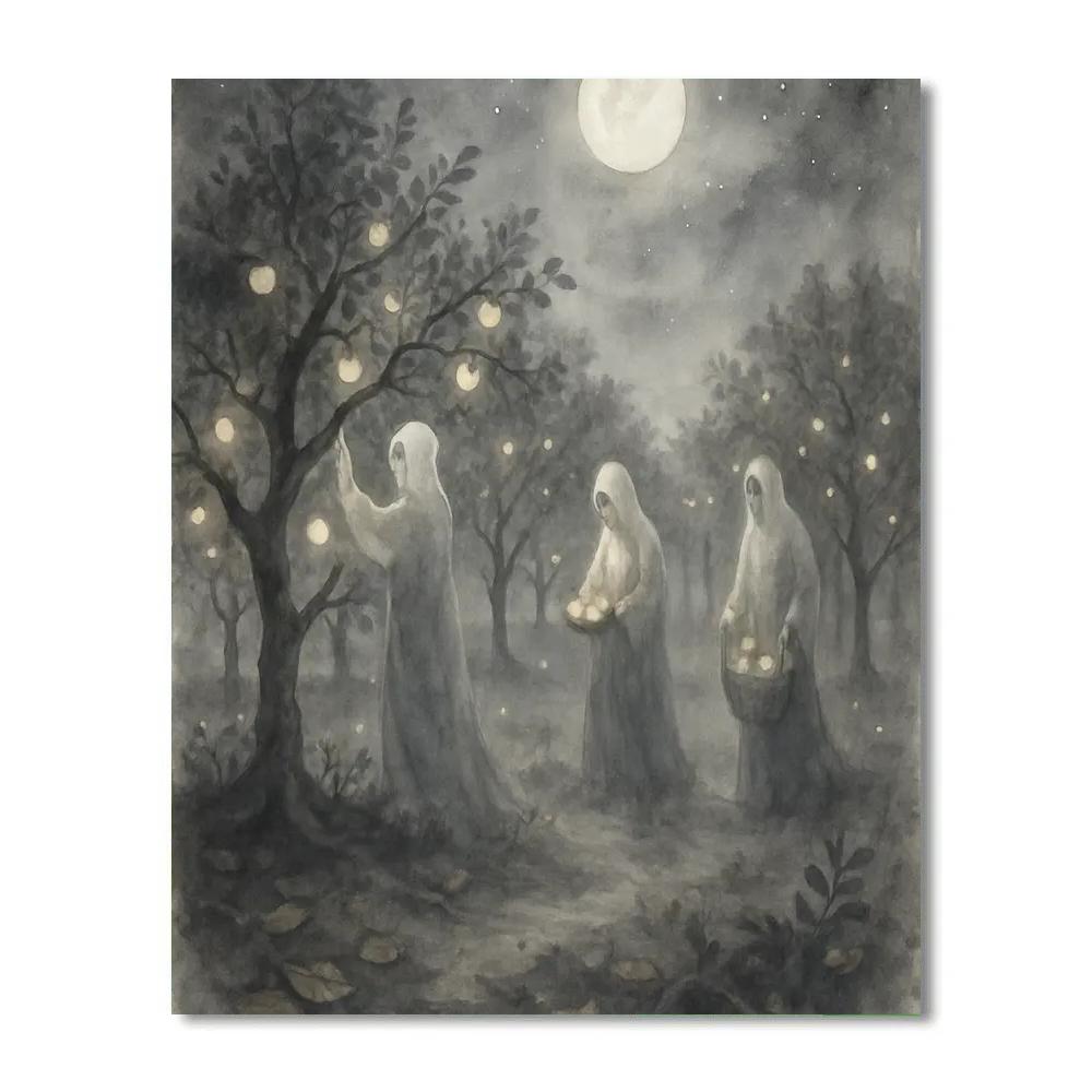 Phantom Orchard Lantern Row Painting by numbers kit