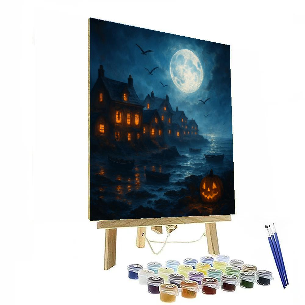 Midnight Lantern Lighthouse Village Paint by numbers kits