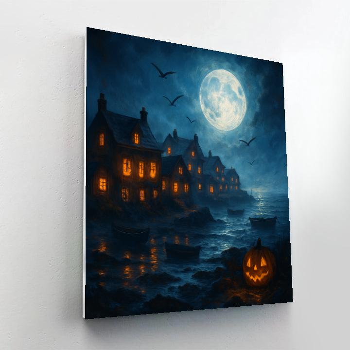 Midnight Lantern Lighthouse Village Paint by numbers kits