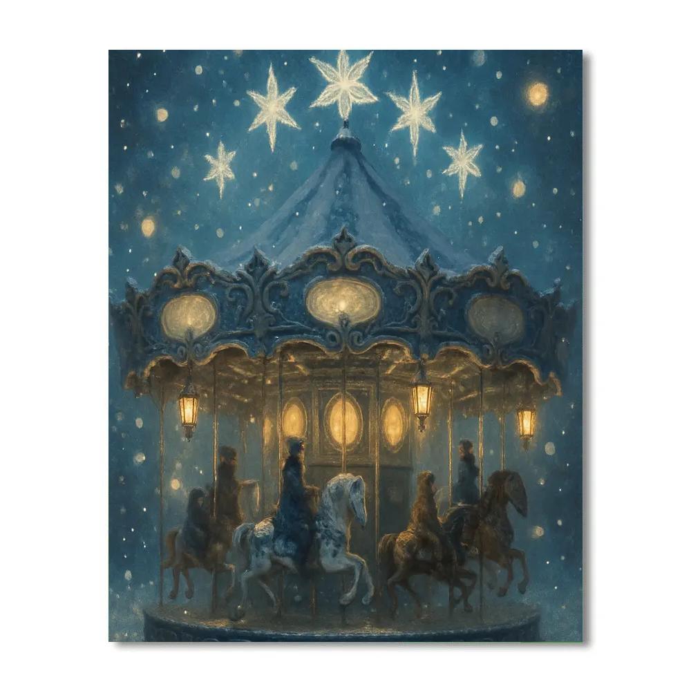 Frosted Carousel Of Stars DIY paint by numbers