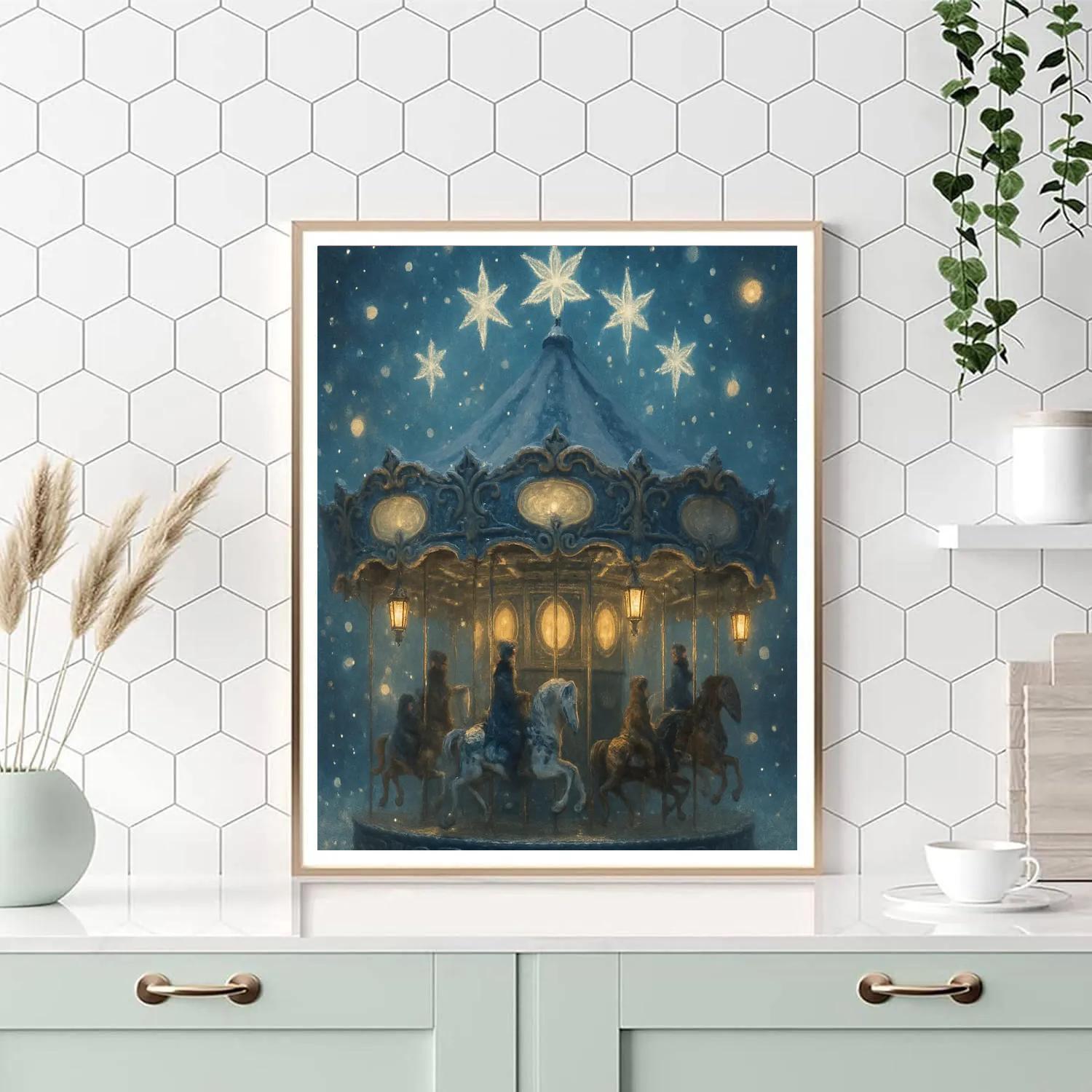 Frosted Carousel Of Stars DIY paint by numbers