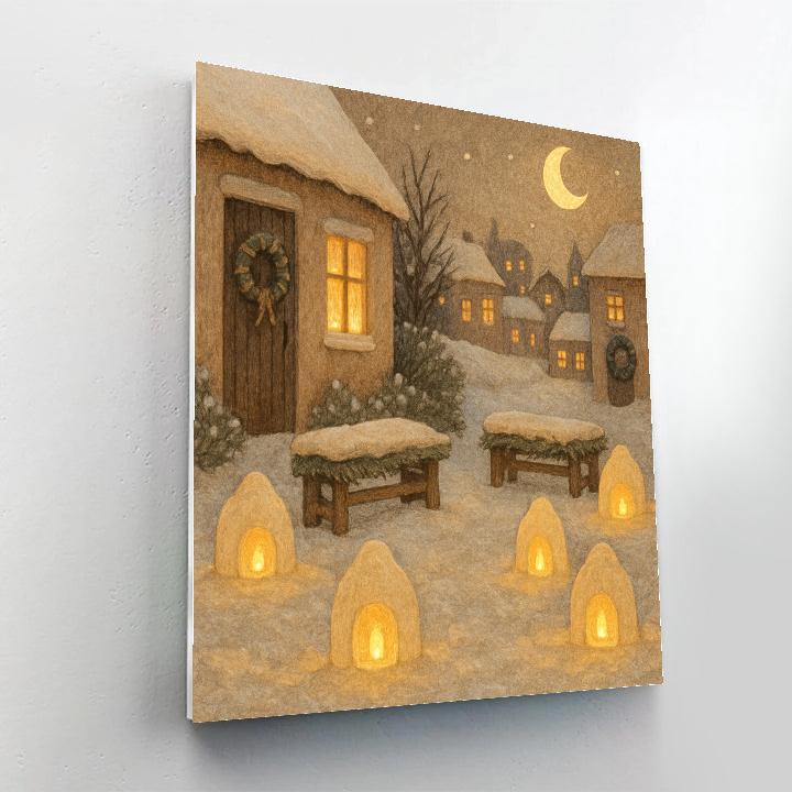 Snow Lantern Courtyard painting number kit