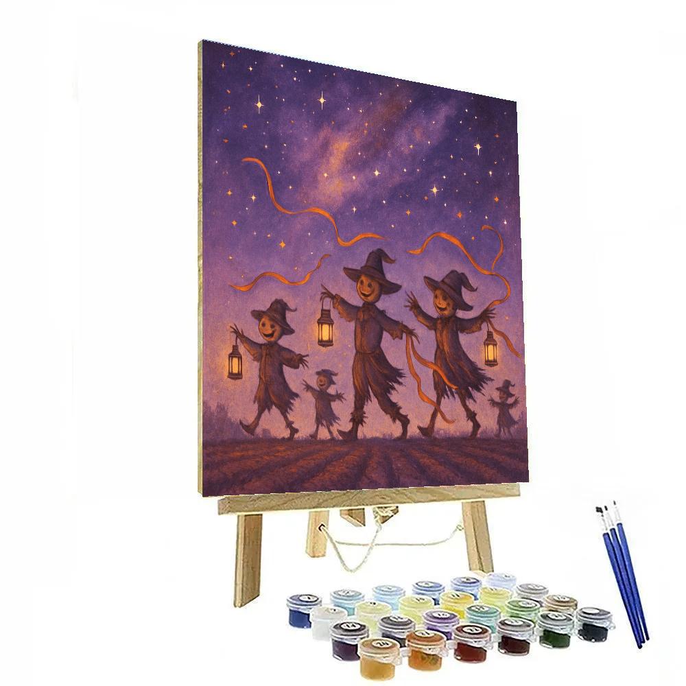 Starlit Scarecrow Parade paint by number