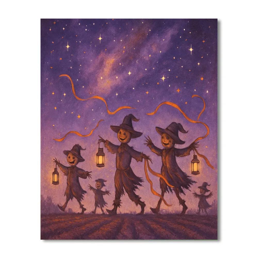 Starlit Scarecrow Parade paint by number