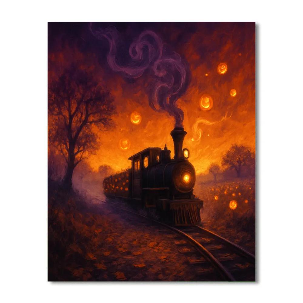 Spectral Lantern Orchard Train DIY paint by numbers