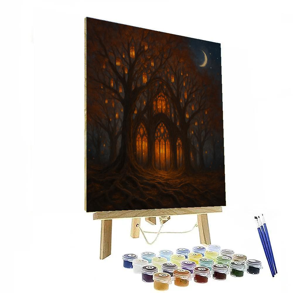 Eldertree Lantern Cathedral Painting by numbers kit