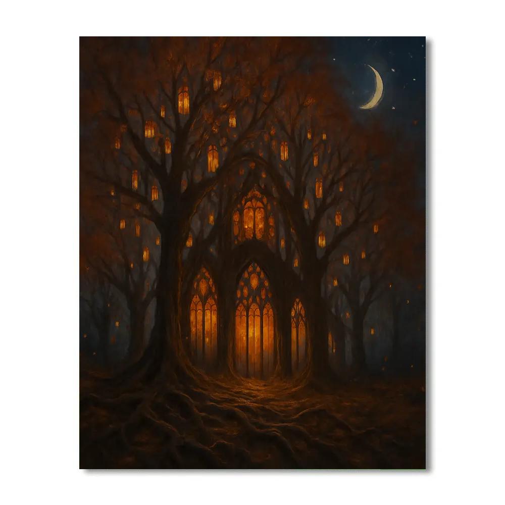 Eldertree Lantern Cathedral Painting by numbers kit