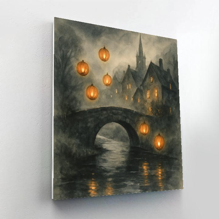 Lanterns Over Hollowford Bridge DIY paint by numbers