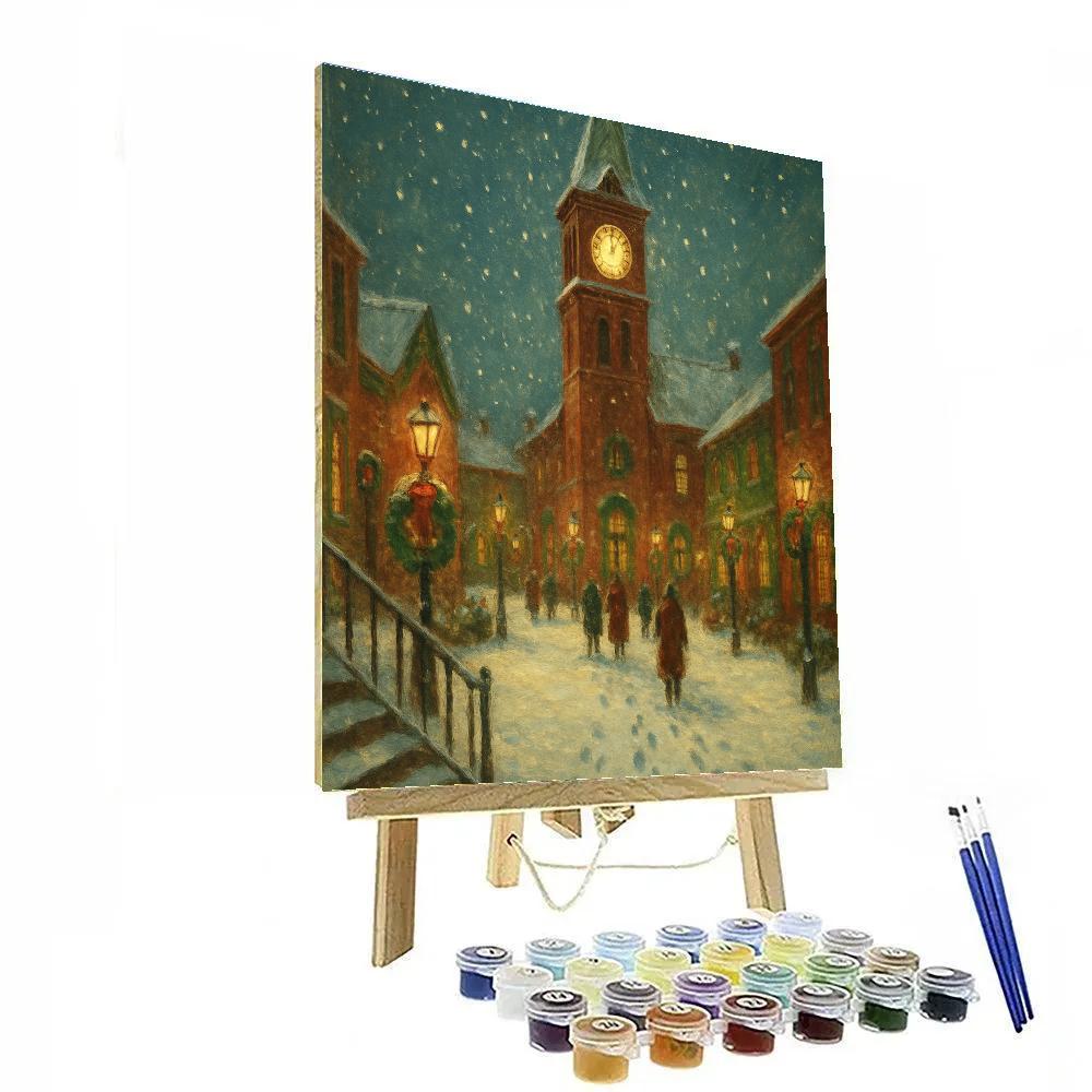 Snowbound Clocktower Chimes DIY paint by numbers