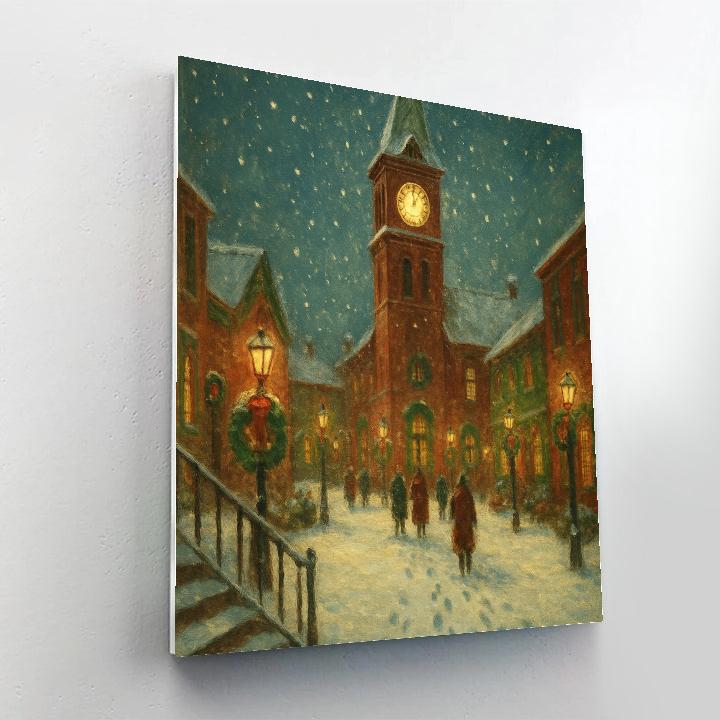 Snowbound Clocktower Chimes DIY paint by numbers