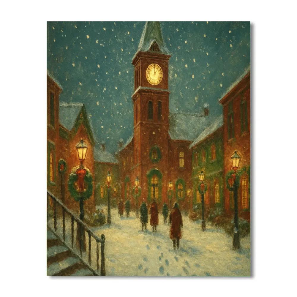 Snowbound Clocktower Chimes DIY paint by numbers