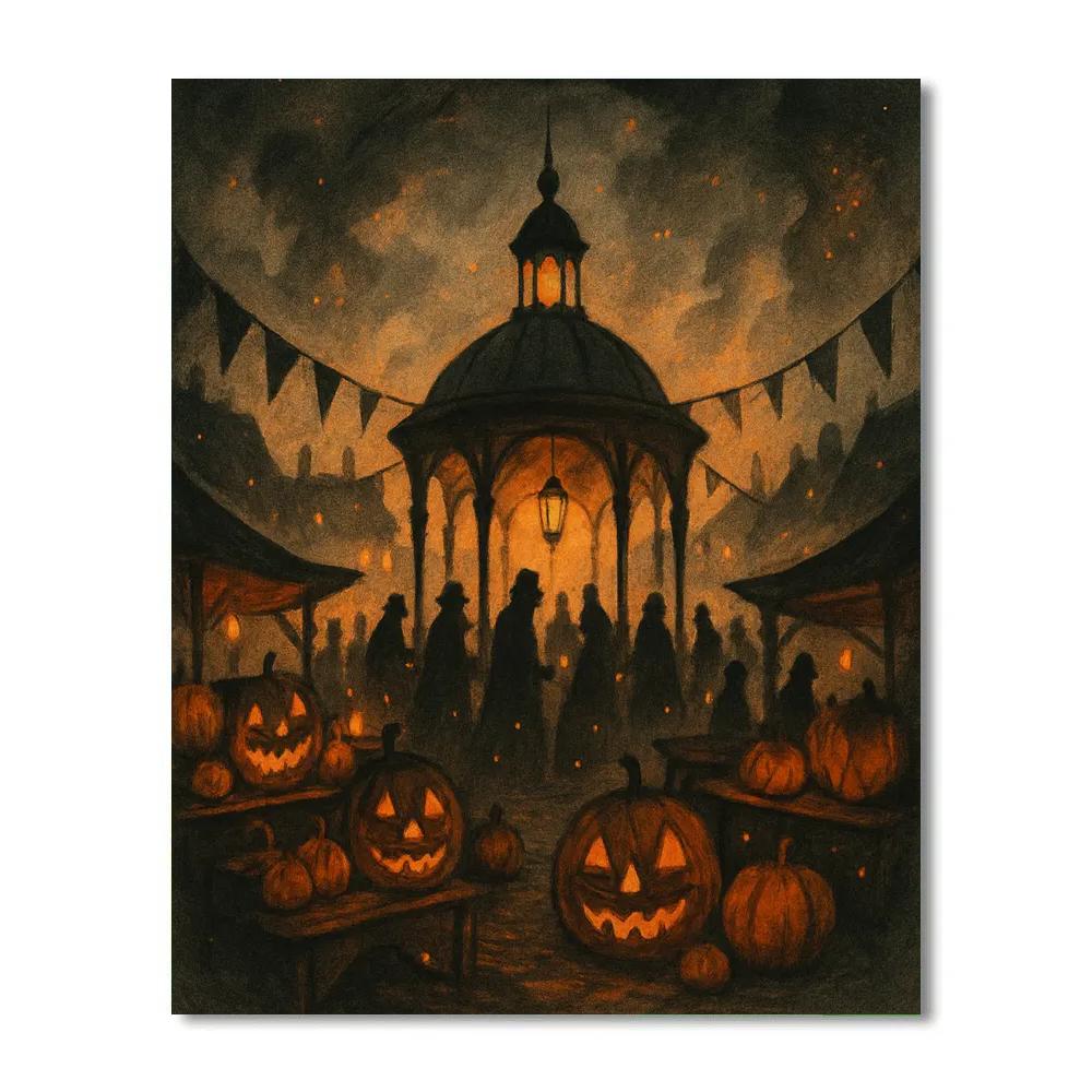 Lanterns Of The Hollow Market Square Number painting