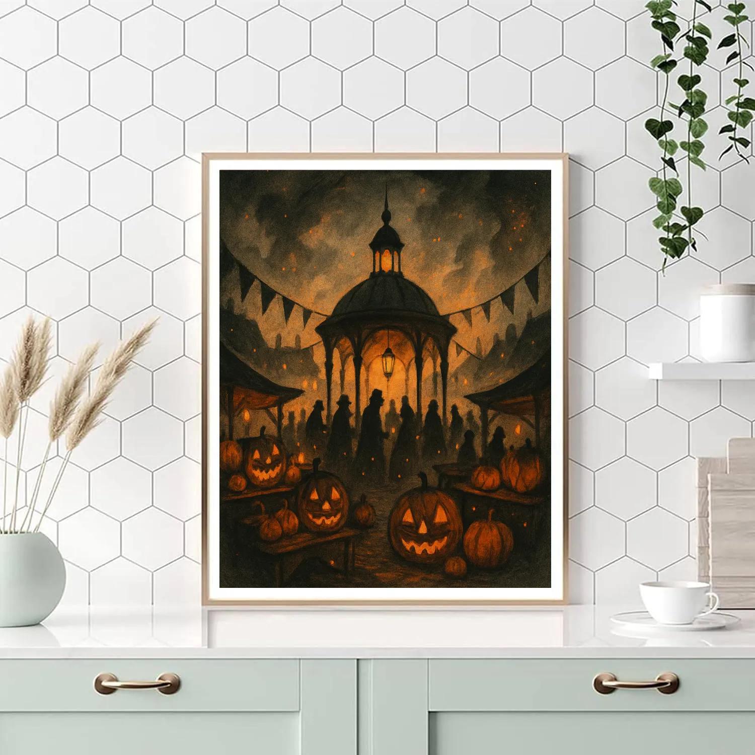 Lanterns Of The Hollow Market Square Number painting