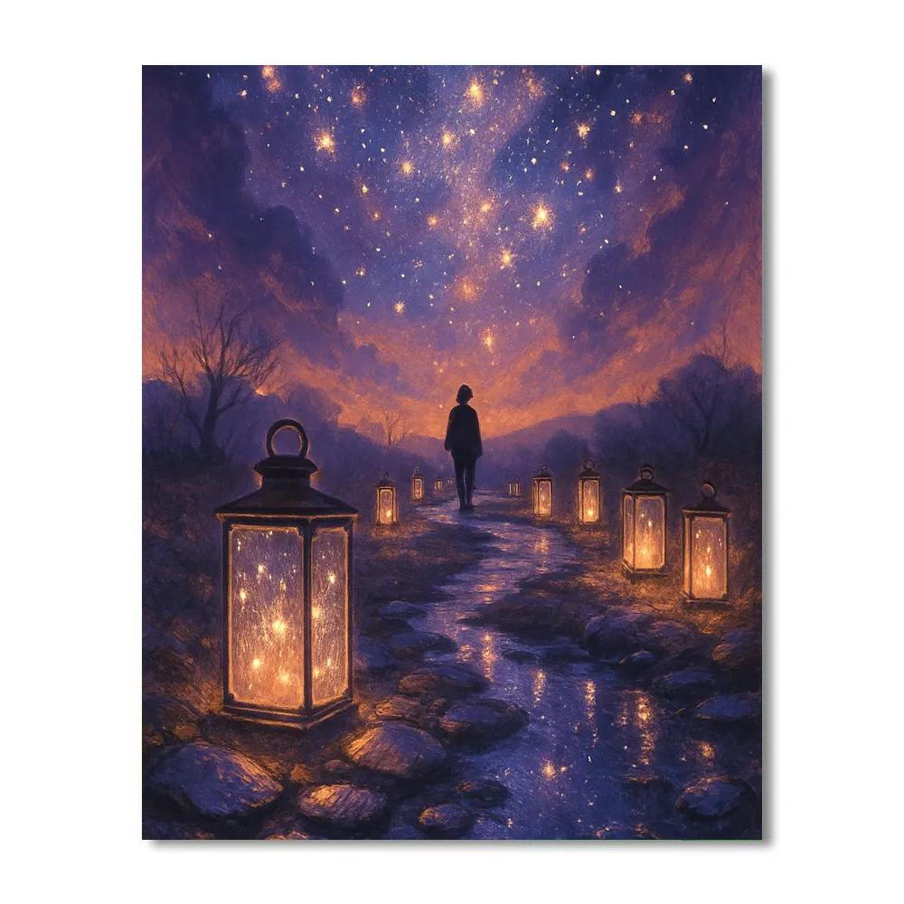The Hollow Path Of Glass Lanterns paint by number