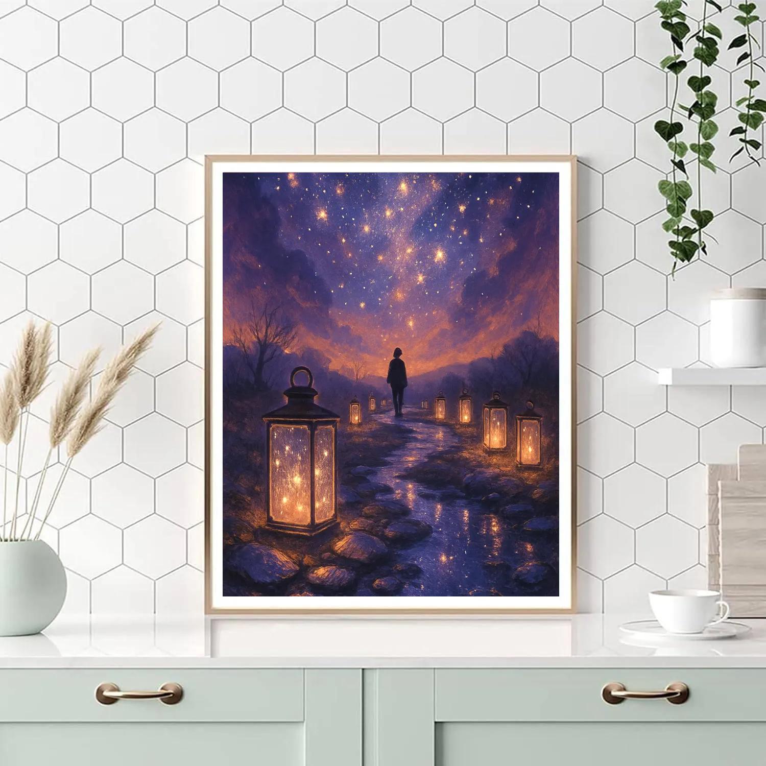 The Hollow Path Of Glass Lanterns paint by number