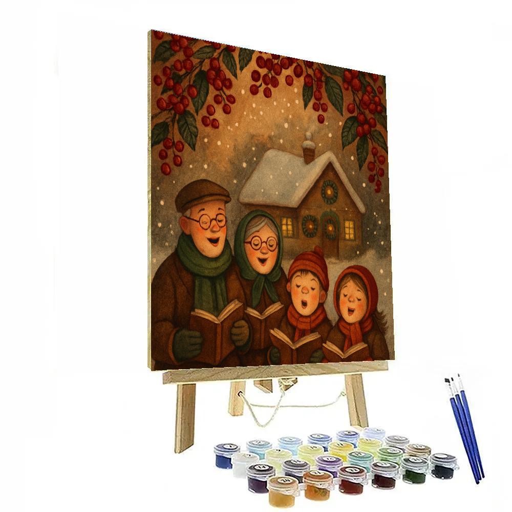 Winterberry Cottage Choir DIY paint by numbers