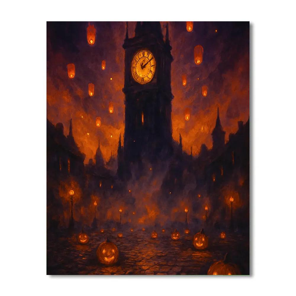 Lanterns Beneath The Hollow Clock paint by numbers