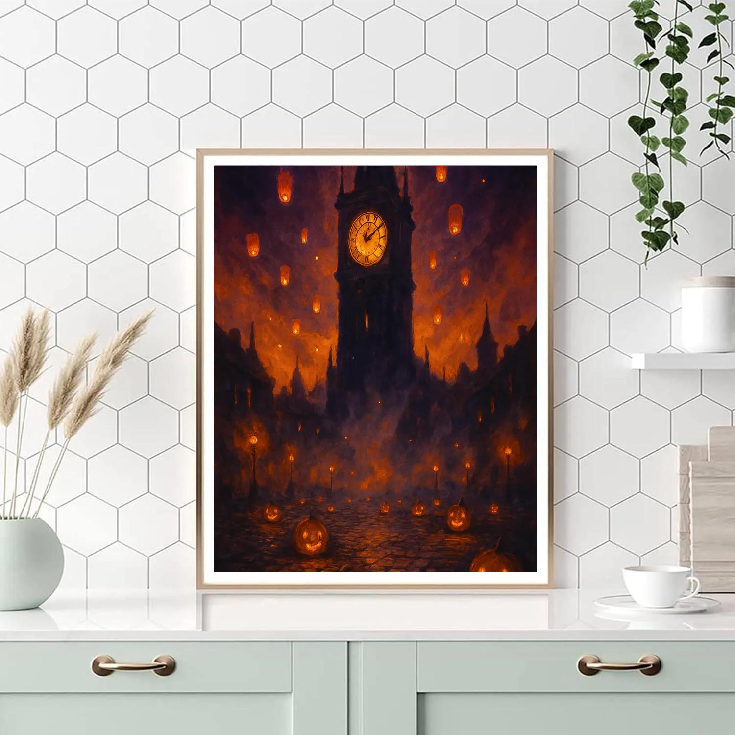 Lanterns Beneath The Hollow Clock paint by numbers