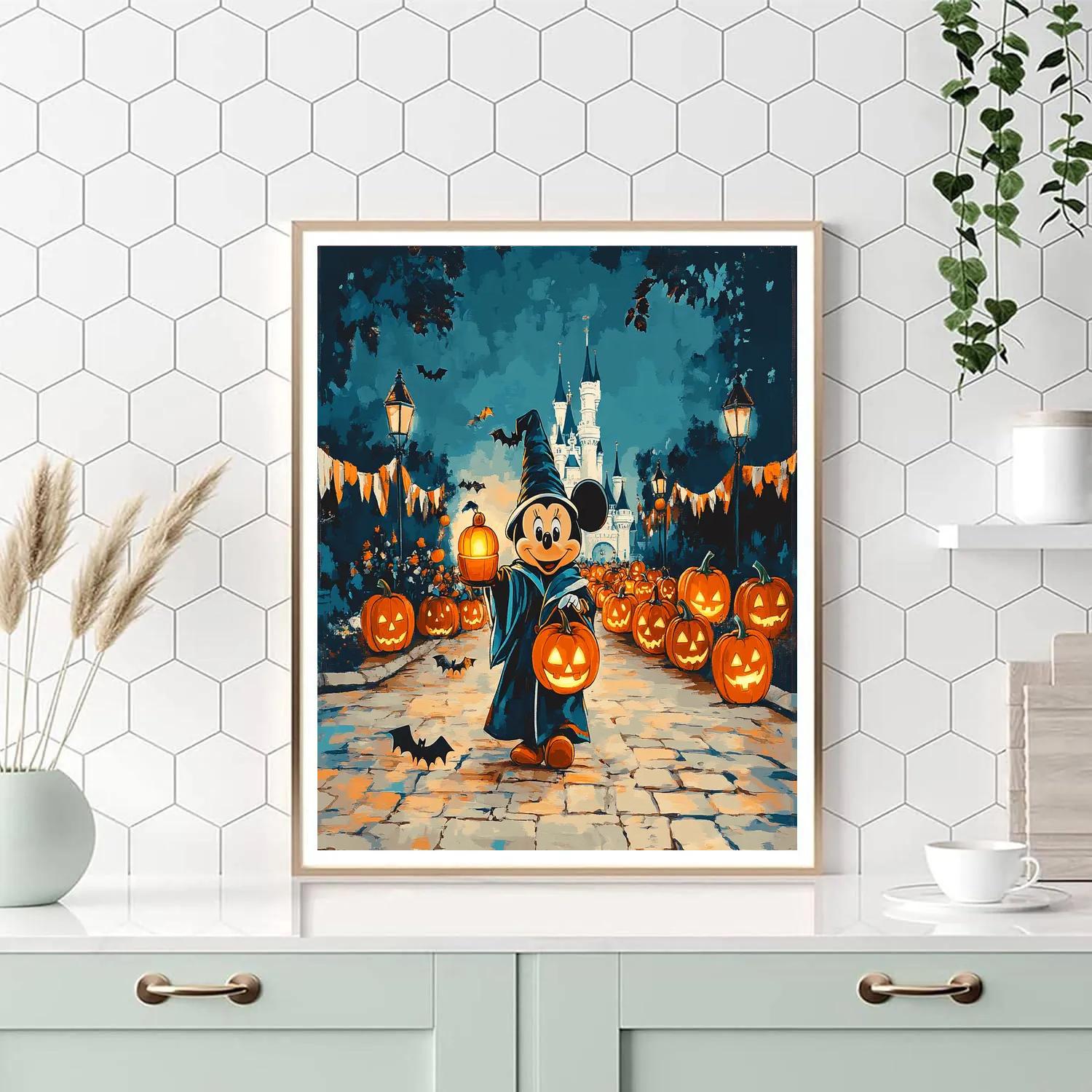 Pumpkin Lantern Parade With Mickey Paint by numbers kits