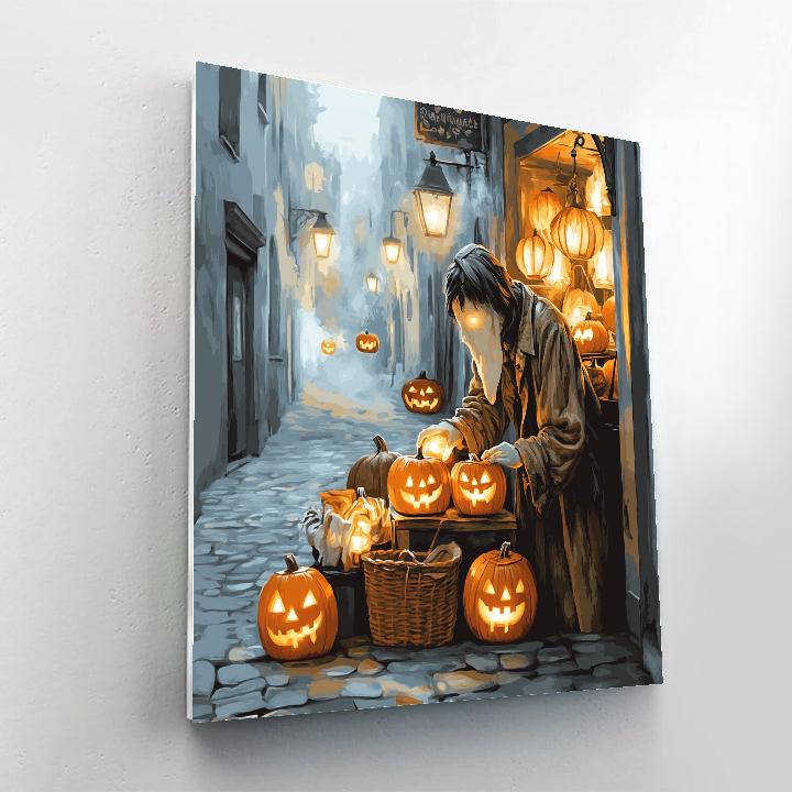 Spooky Lantern Market paint by number
