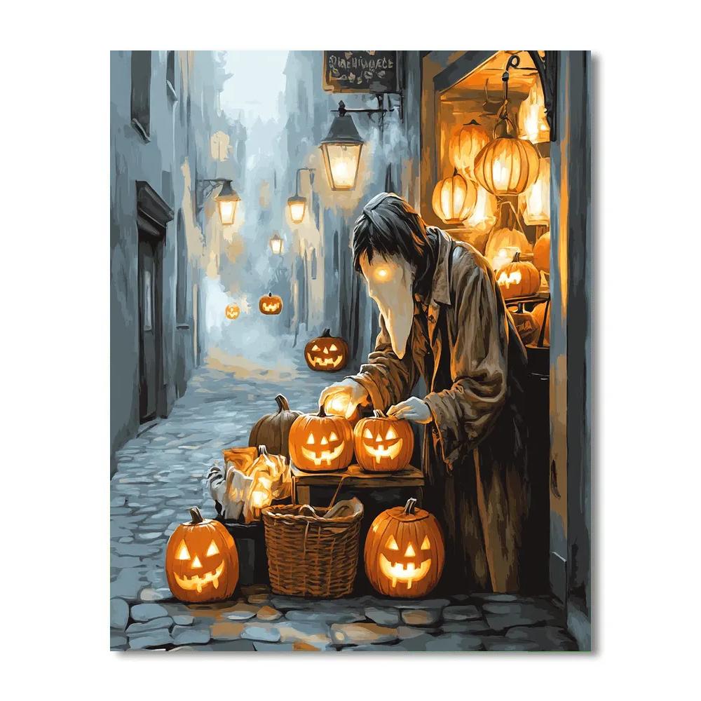 Spooky Lantern Market paint by number