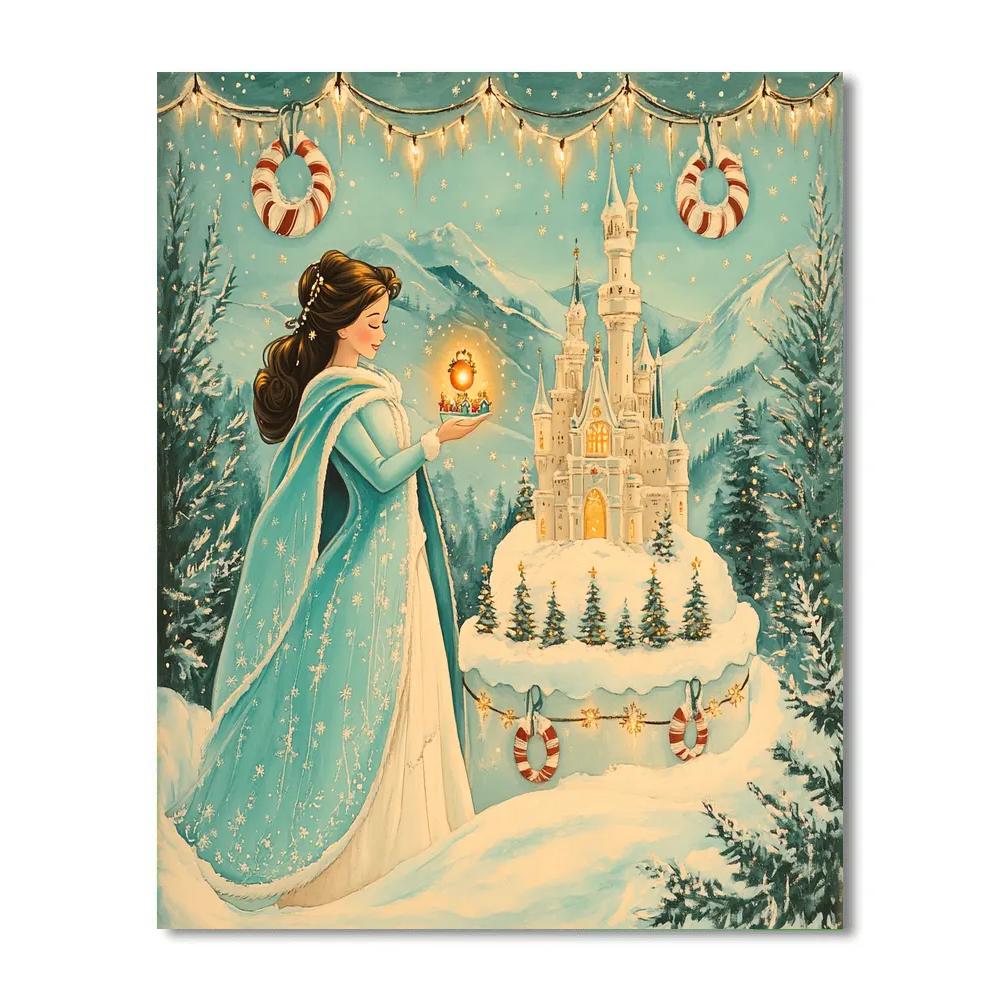 Enchanted Castle Under Snow paint by color
