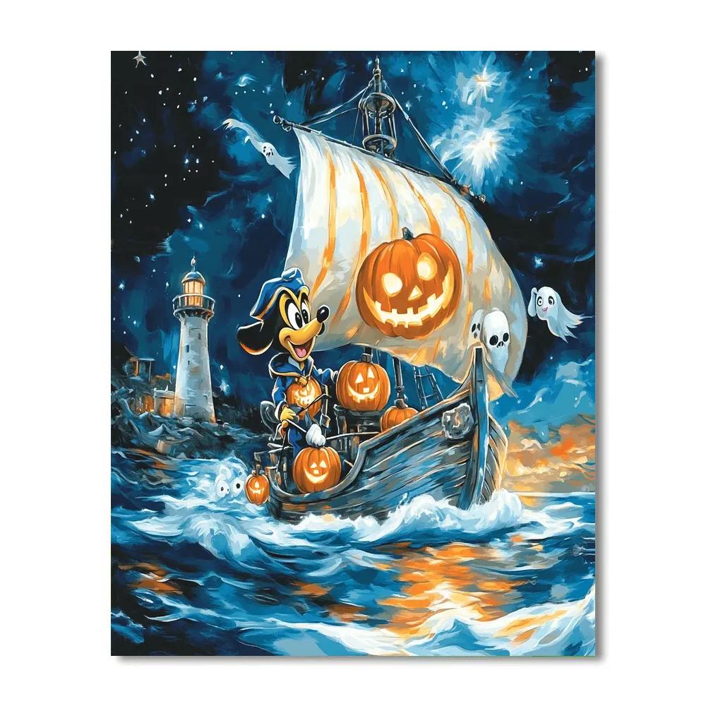 Goofy Ghost Ship Adventure paint by number