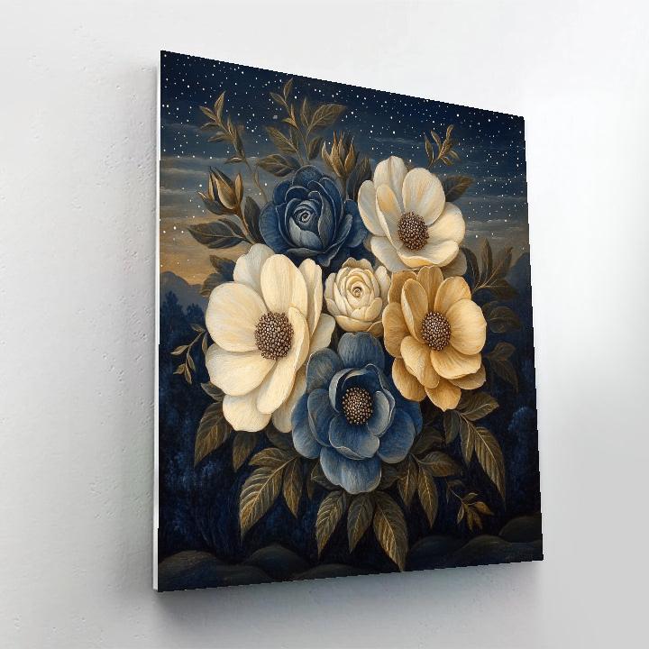 Leonardo Da Vinci Inspired Nebular Botanical Study Painting by numbers kit