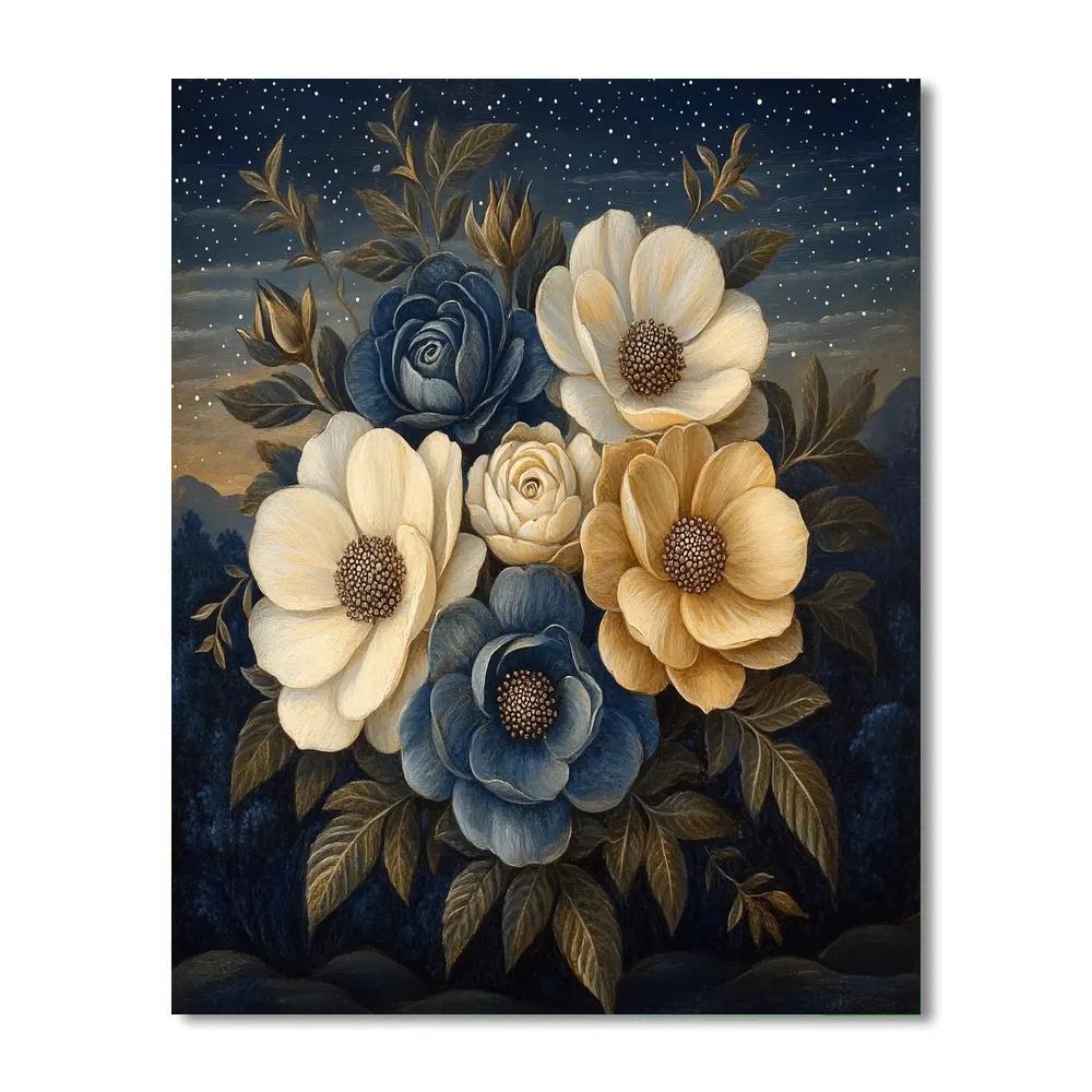 Leonardo Da Vinci Inspired Nebular Botanical Study Painting by numbers kit