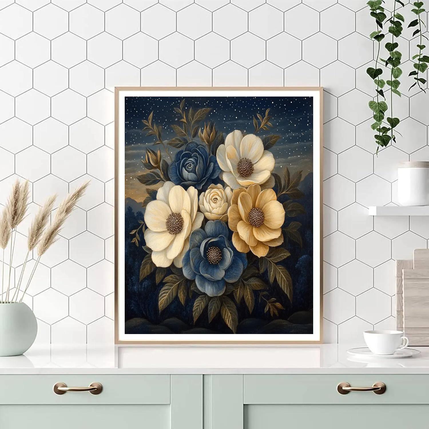 Leonardo Da Vinci Inspired Nebular Botanical Study Painting by numbers kit