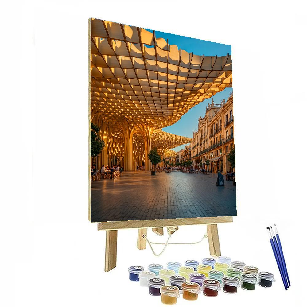 Metropol Parasol Plaza In Seville paint by number